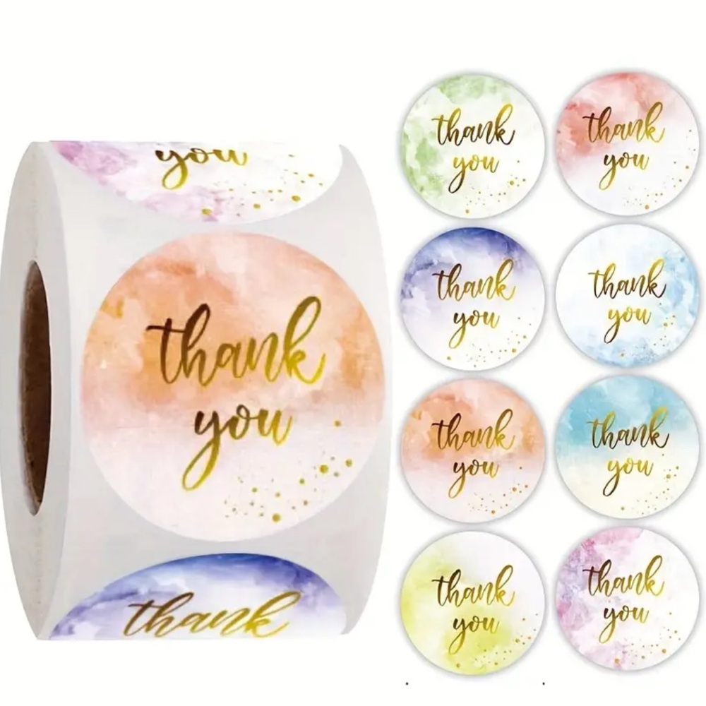 500 piece thank you stickers - NIP